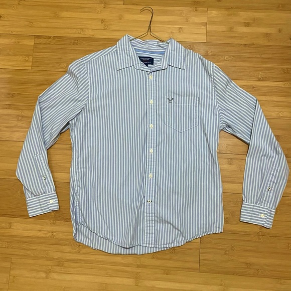 American Eagle Outfitters Other - Men’s AE Striped Button Down - Light Blue
